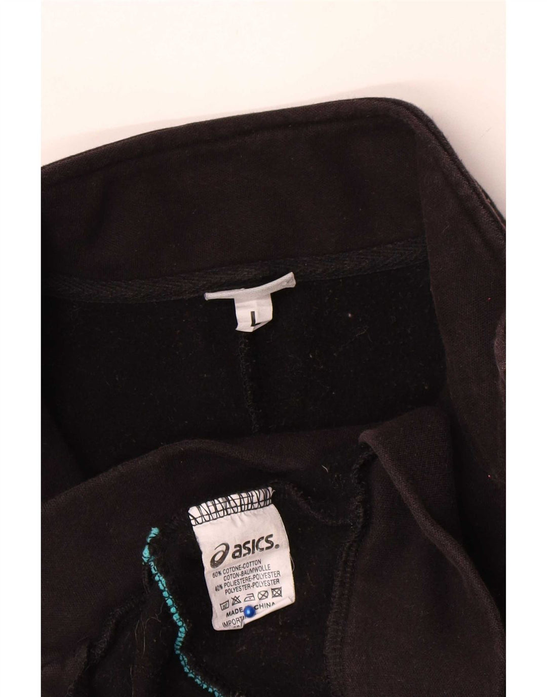 Asics Veste de survêtement pour femme UK 16 Large Noir Coton