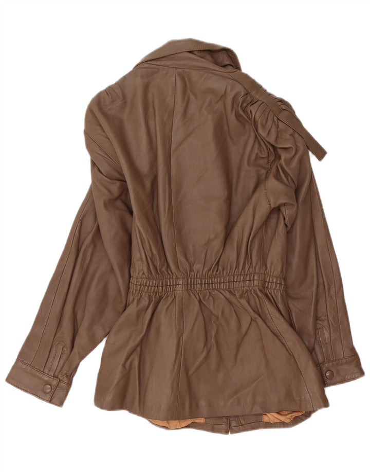 veste en cuir femme vintage IT 38 XS Marron
