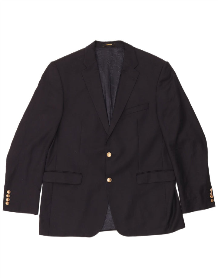 Barbour Mens 2 Bouton Blazer Veste Taille 54 Grand Bleu Marine Classique