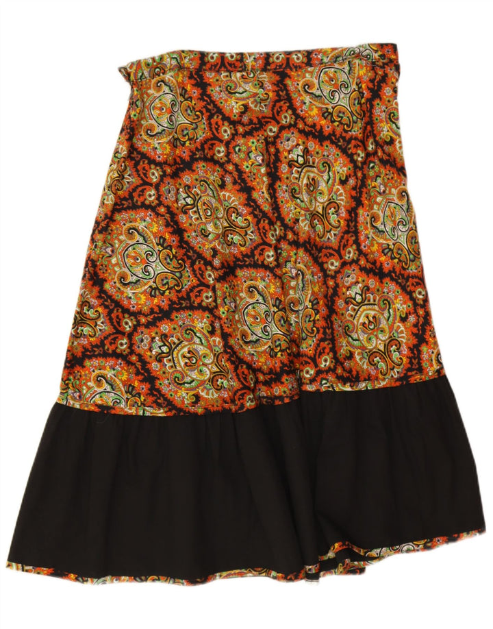 vintage Femme Jupe A-Line W30 Moyen Multicolore Paisley