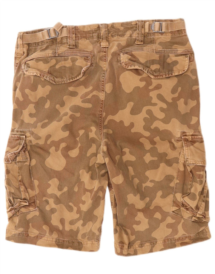 SUPERDRY Short Cargo Homme W32 Coton Camouflage Marron Moyen