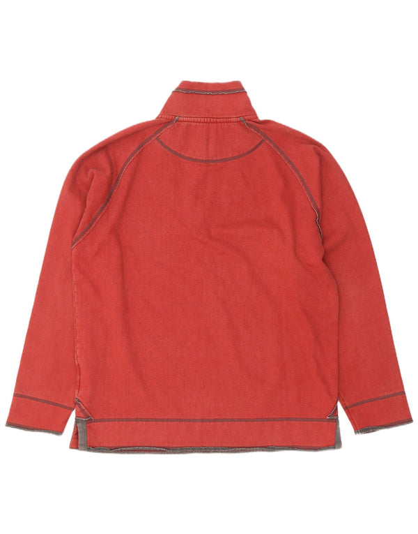 Fat Face Mens Zip Neck Sweatshirt Jumper Medium Maroon Cotton