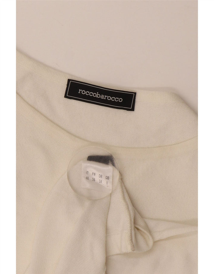 Roccobarocco Chemisier court pour femme UK 8 Petit Blanc