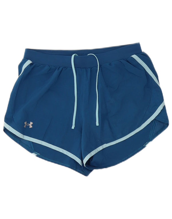 Under Armour Short de sport pour femme UK 10 Small Bleu rayé Sports