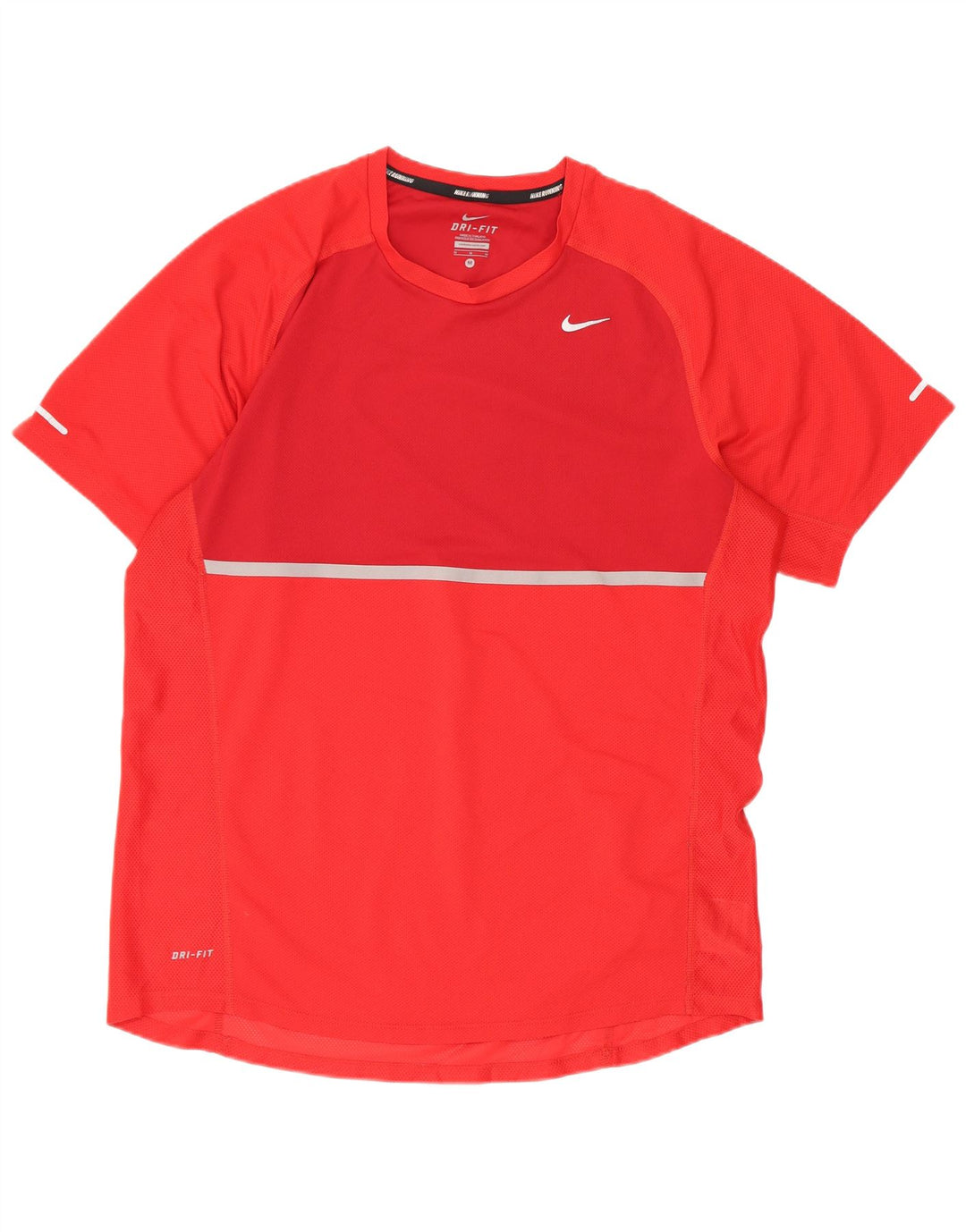 Nike T-shirt Dri Fit pour homme en polyester color block rouge moyen