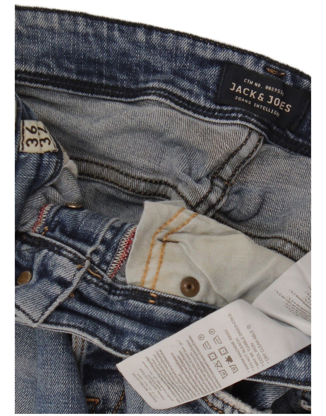 JACK & JONES Short en jean vieilli W36 pour homme en coton bleu moyen