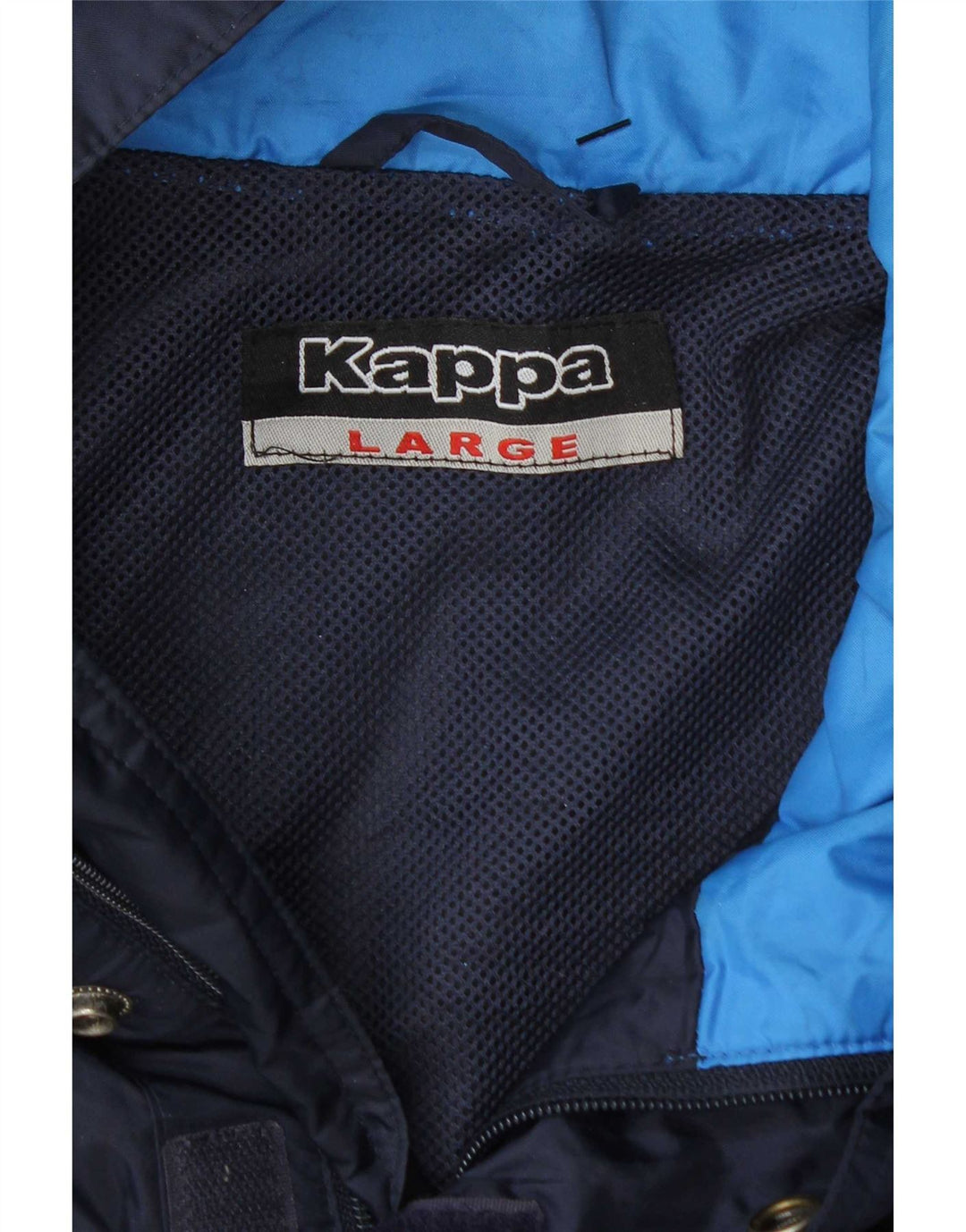 Kappa Veste coupe-vent graphique pour homme UK 40 Large Bleu marine Colourblock