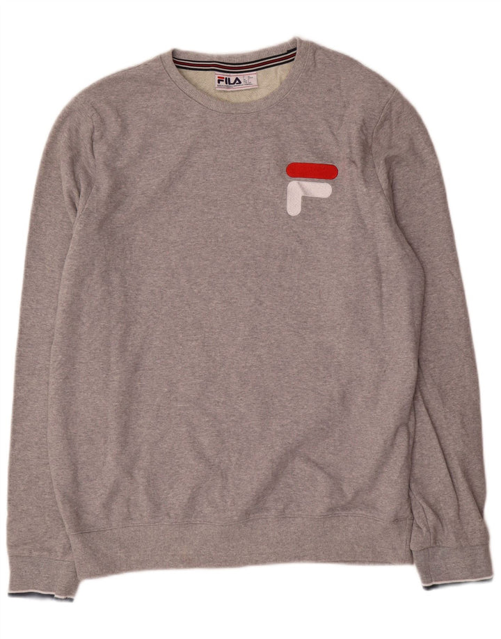Fila Sweat-shirt graphique pour hommes, grand gris, polyester