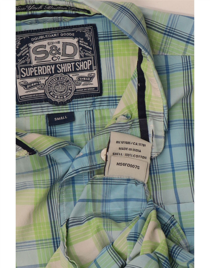 Superdry Chemise Homme Petit Carreau Vert Coton