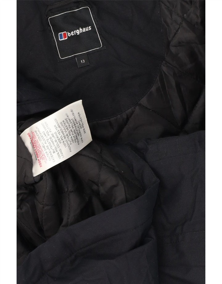Berghaus Manteau coupe-vent à capuche pour garçon 12-13 ans Noir Polyester