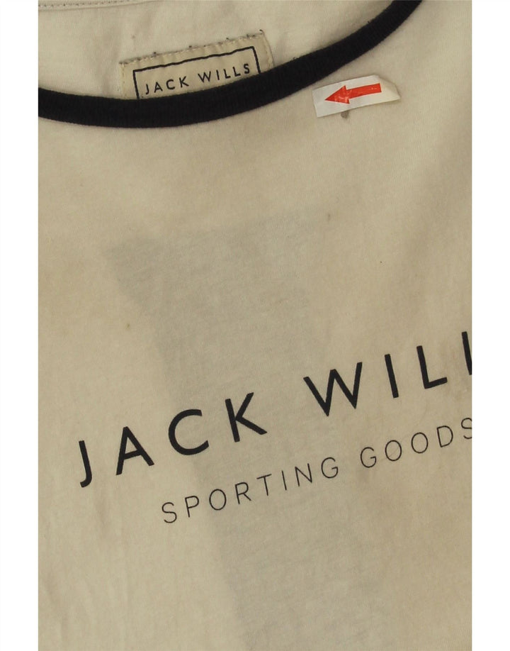Jack Wills T-Shirt Graphique Homme Blanc Moyen Coton Colorblock