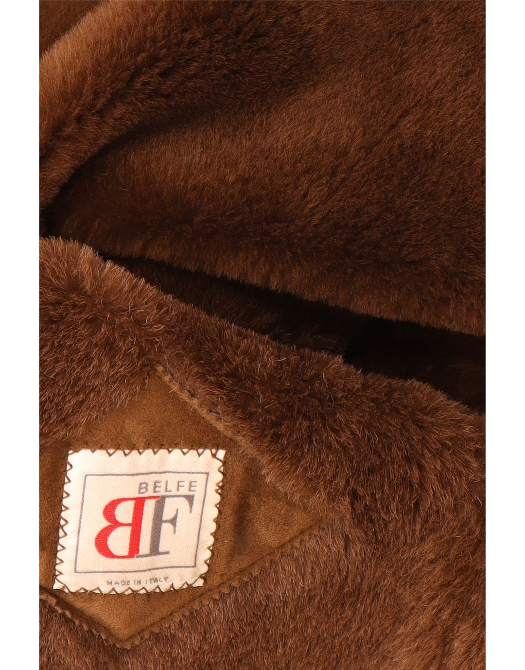 Belfe Manteau en peau de mouton pour femme UK 14 Cuir marron moyen