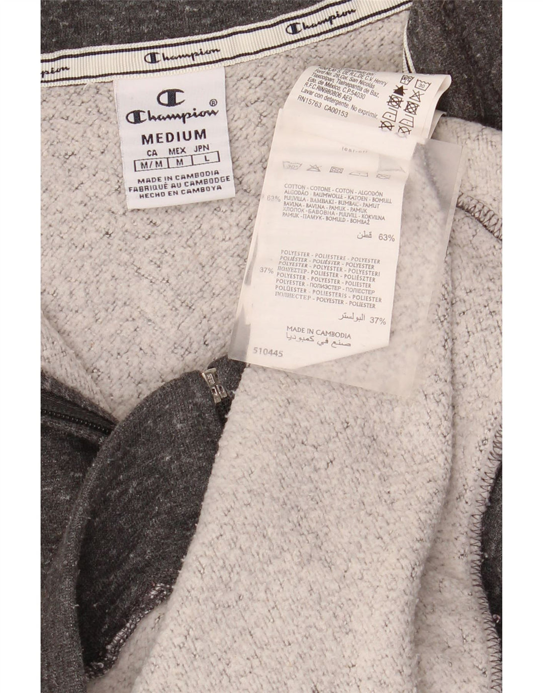 Champion Veste de survêtement surdimensionnée pour femme UK 14 Gris moyen moucheté