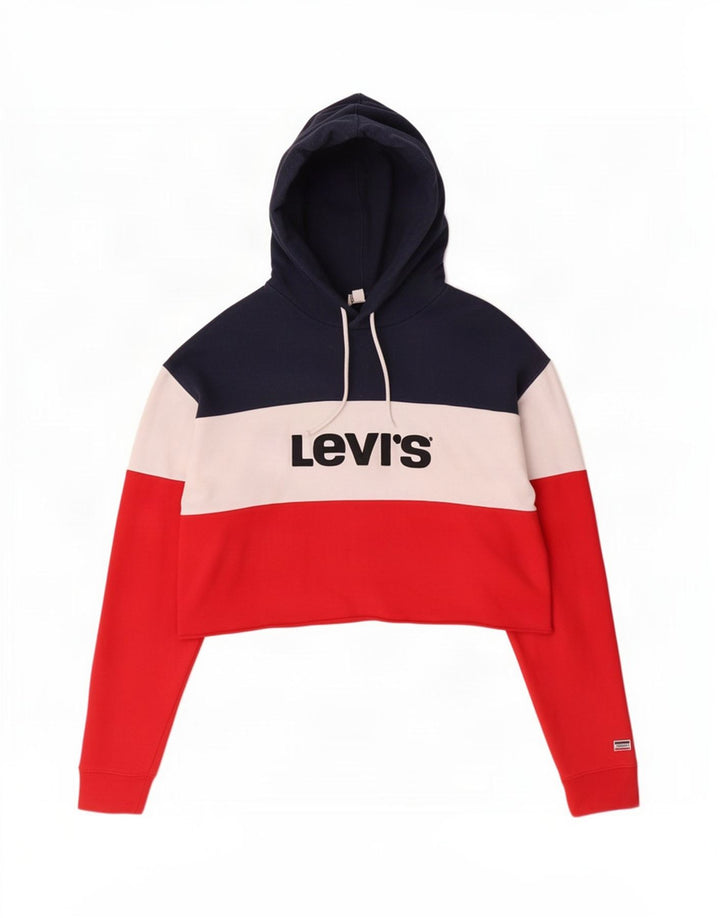 Levi's Pull à Capuche Oversize Crop Femme UK 14 Moyen Multicolore