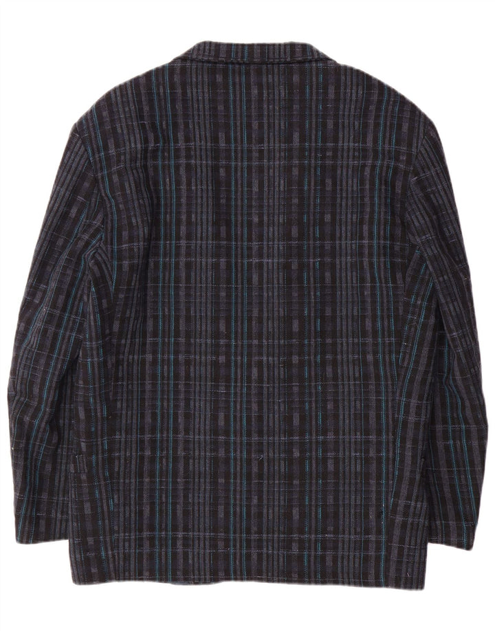 GIERRE Veste Blazer 1 Bouton Homme UK 38 Bleu Marine Moyen Géométrique