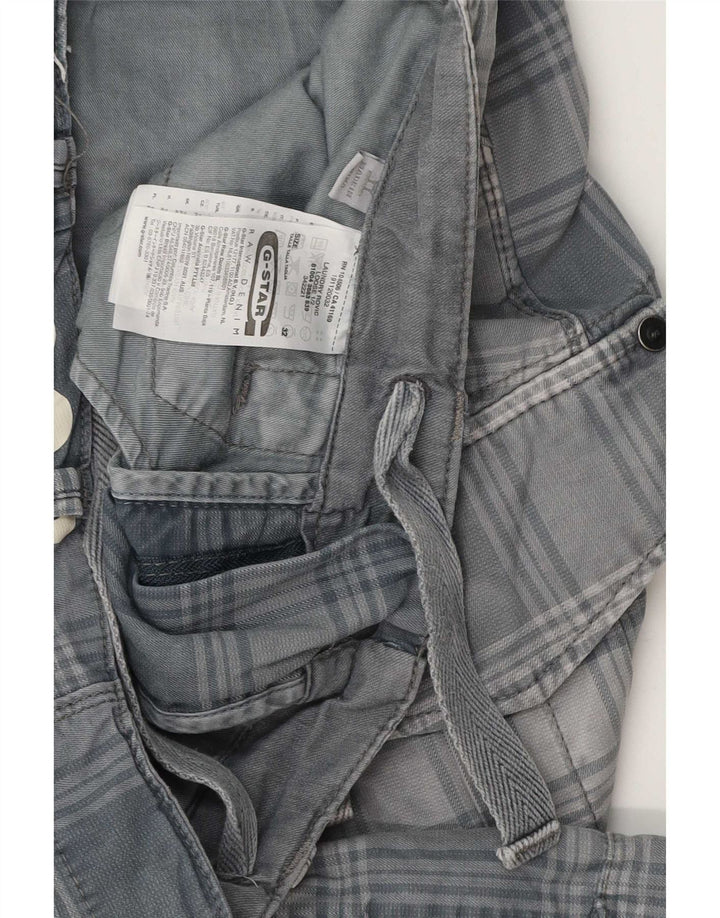 G-Star Short Cargo Homme W32 Coton À Carreaux Gris Moyen