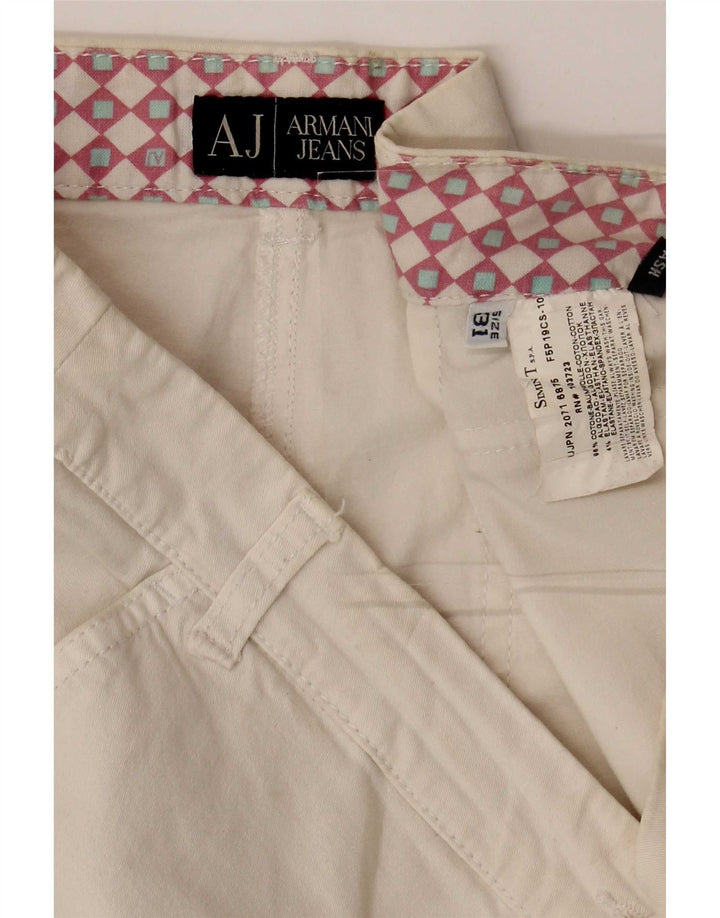 Pantalon Capri Femme Armani W31 L20 Coton Blanc
