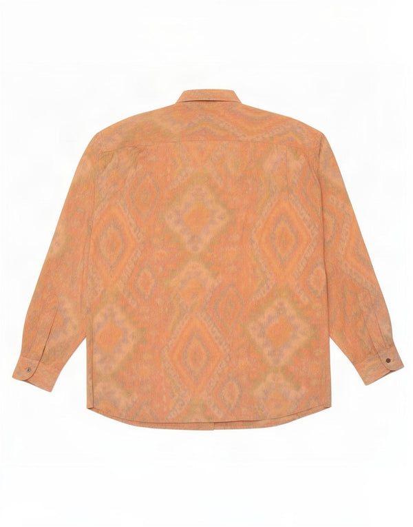 Walter Wolf Chemise Homme Taille 44 XL Orange Géométrique Coton