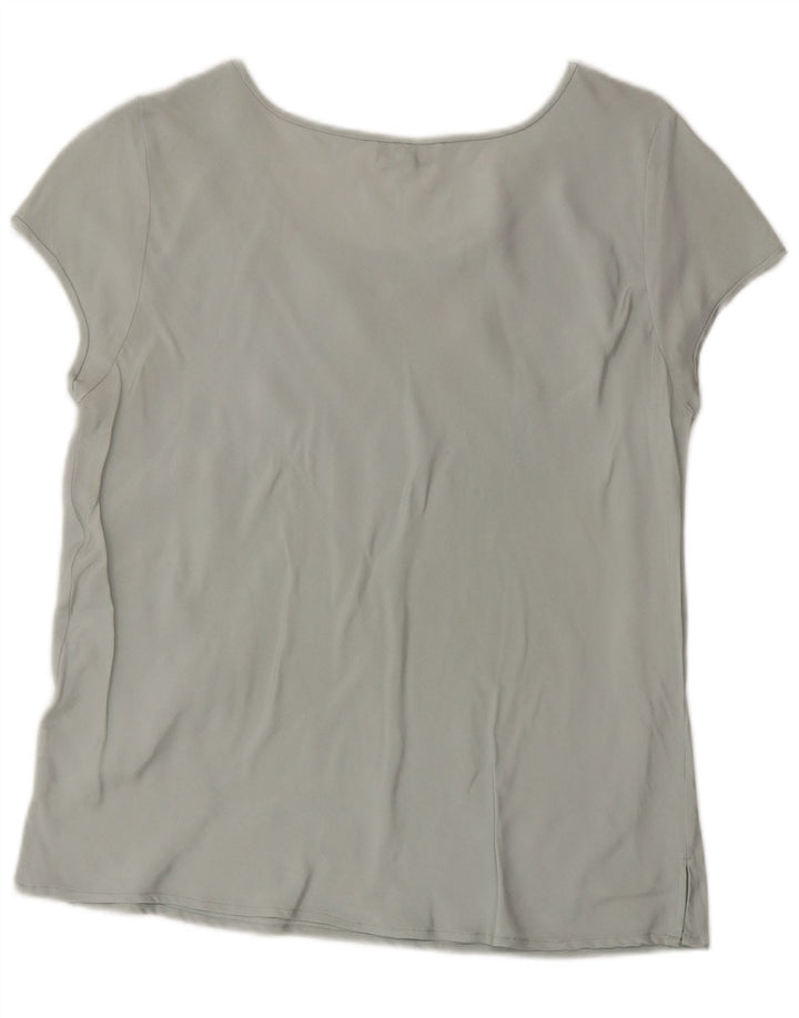 Balloon Chemisier Femme Top EU 38 Gris Moyen Soie