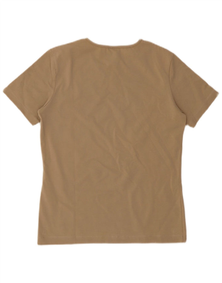 Trussardi Femme T-Shirt Top UK 14 Large Beige