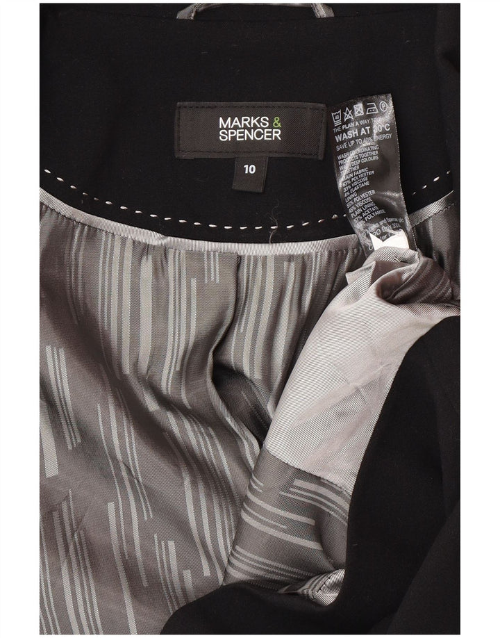 Marks & Spencer Veste blazer à 1 bouton pour femme UK 10 Small Noir Polyester