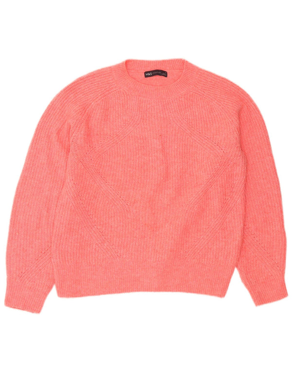 Marks & Spencer Pull court à col rond pour femme UK 10 Petit Rose