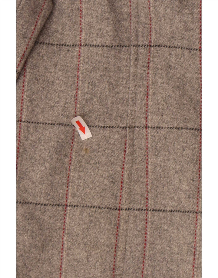 Marks & Spencer Manteau croisé pour femme UK 18 XL Gris à carreaux en laine vierge