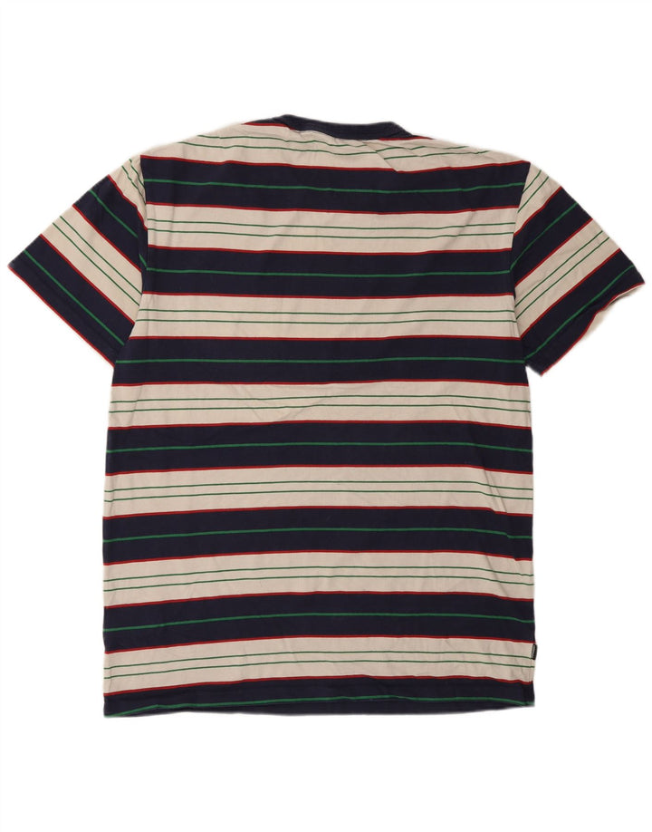 Superdry Homme T-Shirt Top Large Multicolore Rayé Coton