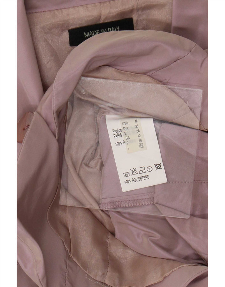 vintage Femme 3 Bouton Blazer Veste UK 12 Moyen Lilas Polyester