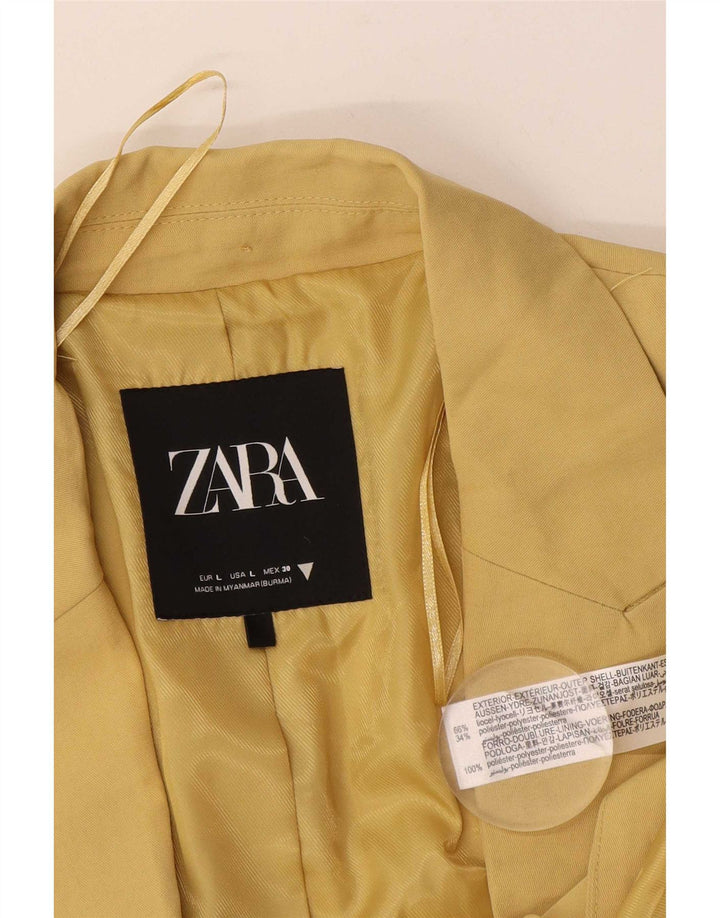 Zara Veste Blazer 2 Boutons Femme UK 16 Large Noir Lyocell