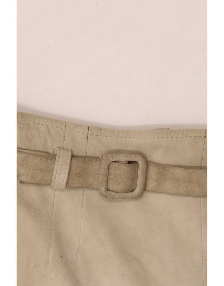 Luna Jupe trapèze en daim pour femme W28 Cuir beige moyen