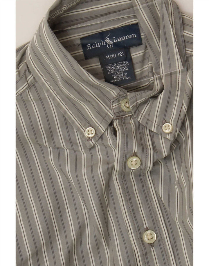Chemise Ralph Lauren Garçon 10-11 ans Coton Rayé Gris Moyen