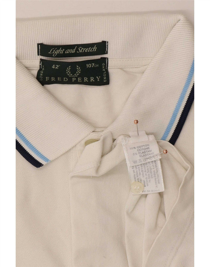 Fred Perry Polo Homme Blanc Moyen Coton
