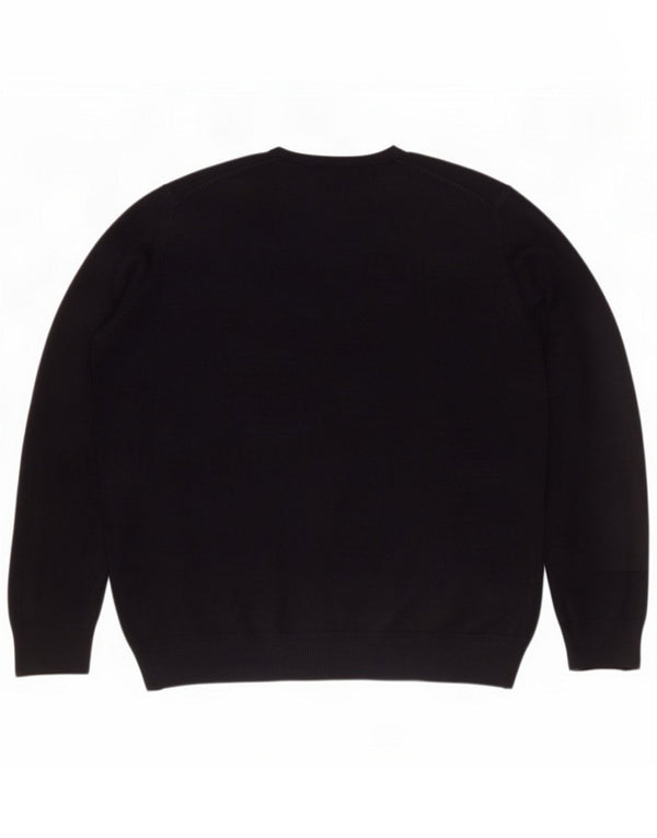 Marks & Spencer Pull col en V pour femme UK 14 Large Bleu Marine Acrylique