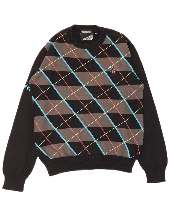 BILLABONG Pull à col rond pour homme Petit coton noir Argyle/Diamant