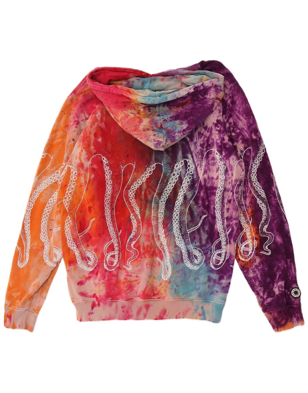 Octopus Pull à capuche graphique pour homme Large Multicolore Tie Dye