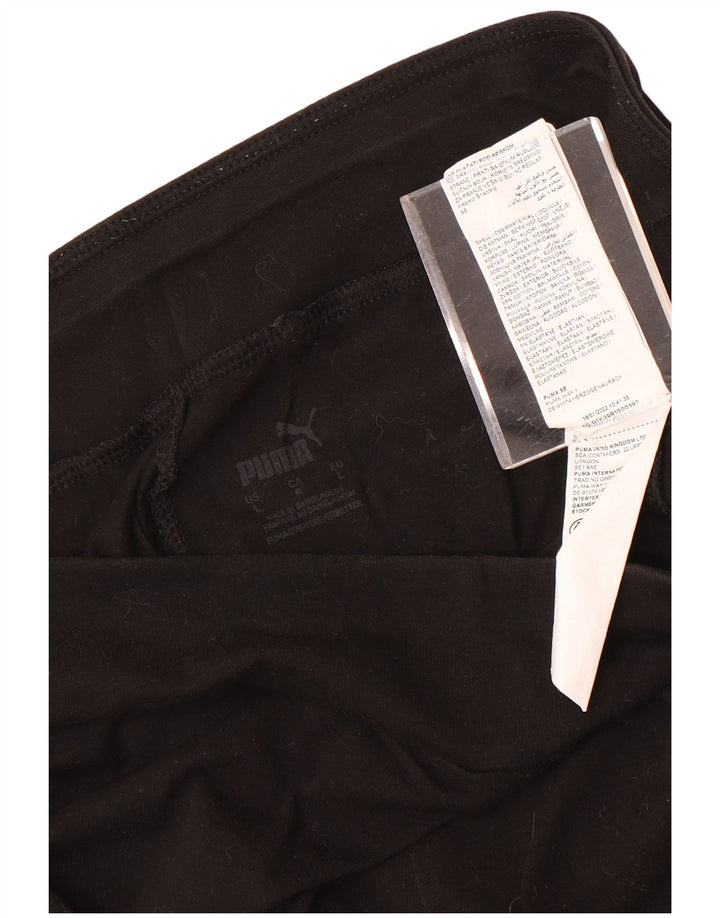 Puma Leggings Femme UK 14 Large Noir Coton