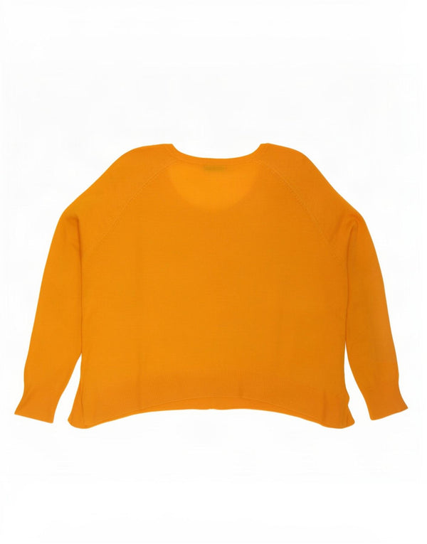 Zara Pull court surdimensionné à col bateau pour femme UK 10 Petit Orange
