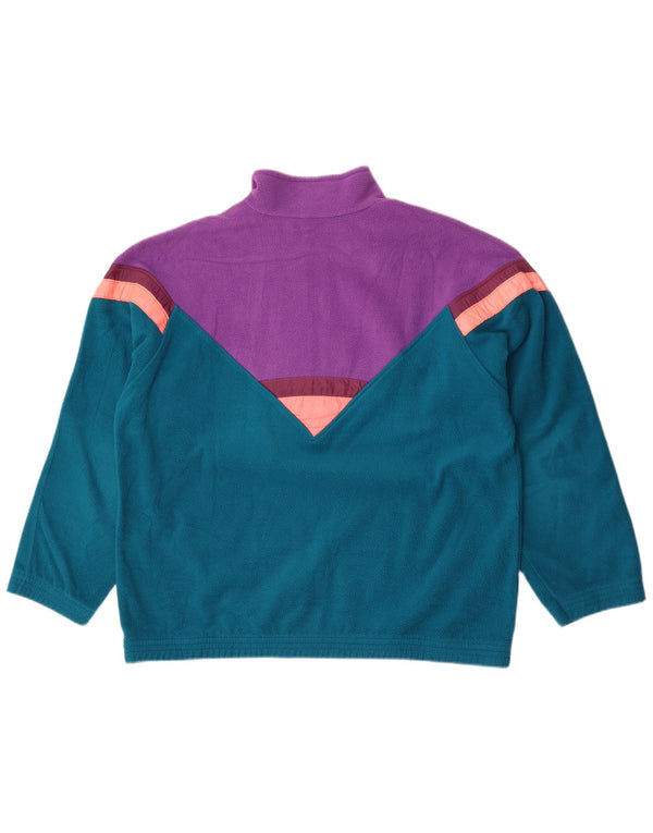 Brugi Pull polaire à col zippé pour homme XL Bleu Colorblock Sports