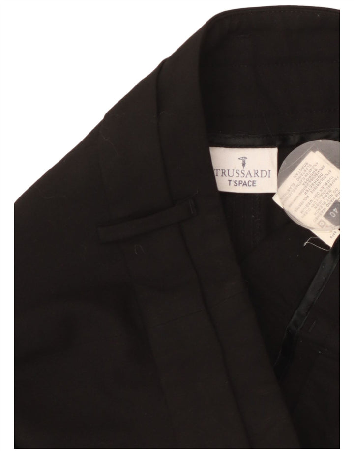 TRUSSARDI Pantalon de Costume Bootcut Femme IT 40 Small W32 L29 Noir Polyester
