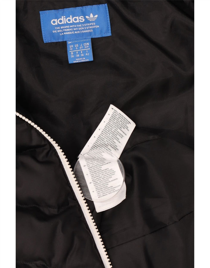 Adidas Veste rembourrée à capuche pour femme UK 10 Petit Noir Polyester