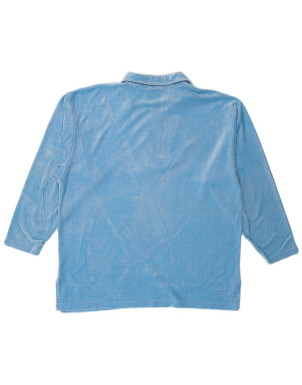 New Port Haut à manches longues avec fermeture éclair 1/4 pour homme Bleu moyen Modal