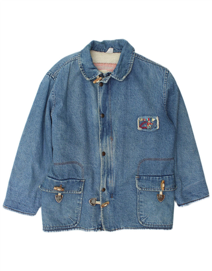 Casucci Veste Sherpa en jean graphique pour garçon 15-16 ans Bleu
