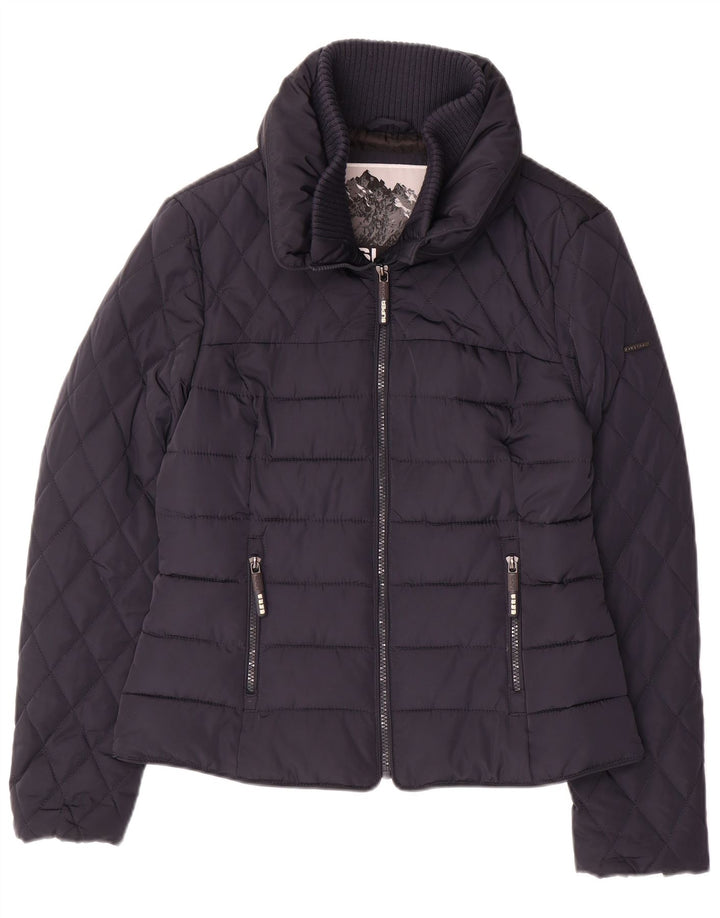 Superdry Veste matelassée pour femme UK 14 Medium Bleu Marine Polyester