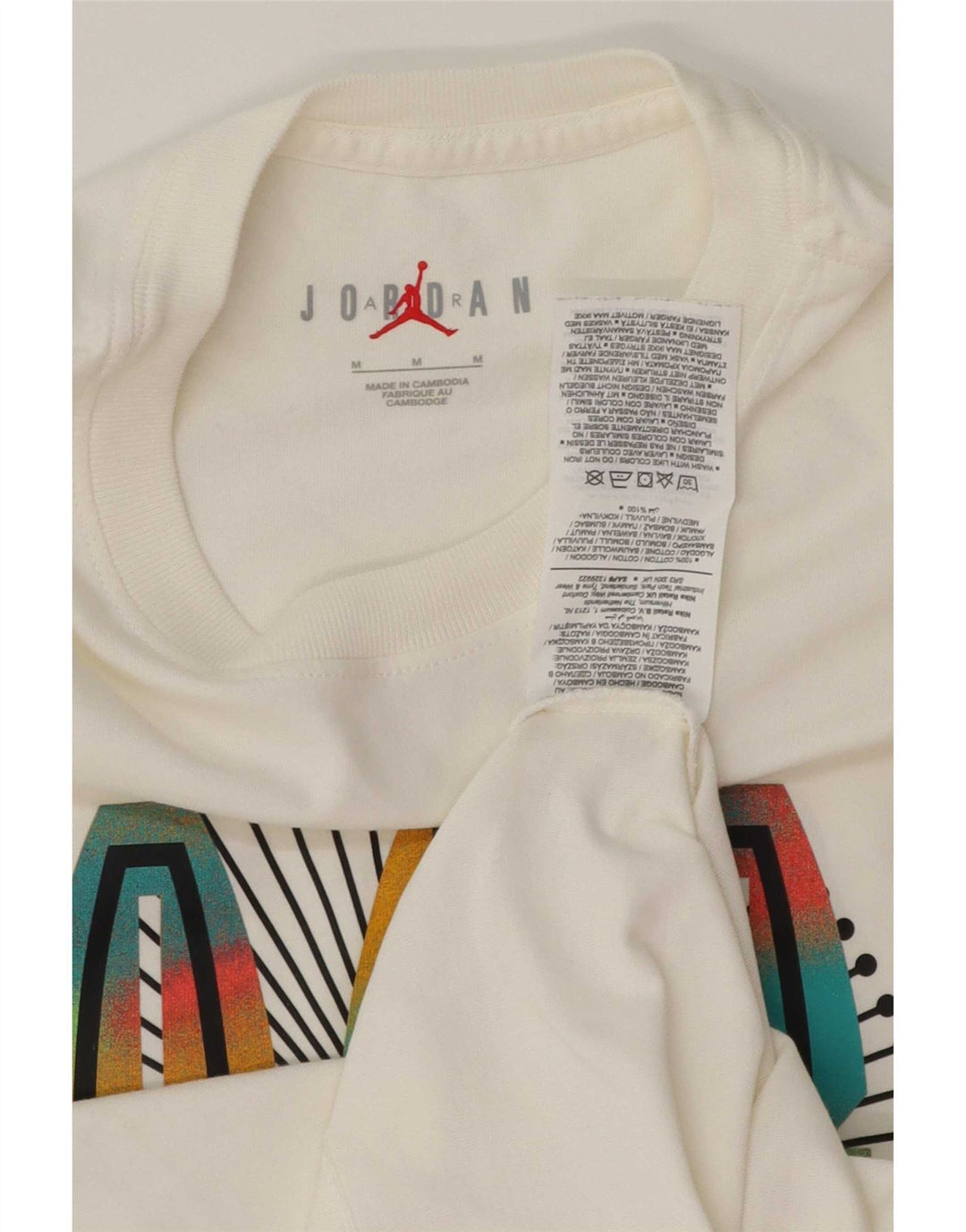 Jordan T-shirt graphique pour homme en coton blanc moyen