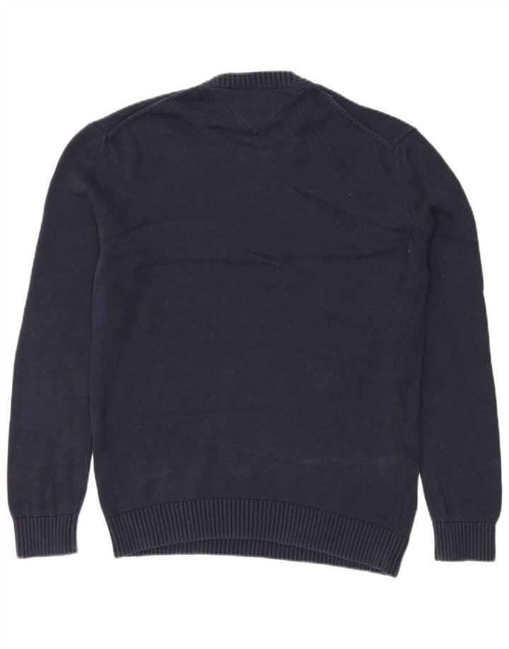 TOMMY HILFIGER Pull Col Ras du Cou Homme Bleu Marine Moyen Coton