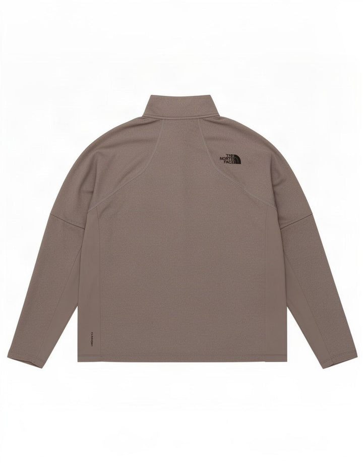 The North Face Haut de survêtement à col zippé pour hommes, grand gris, polyester