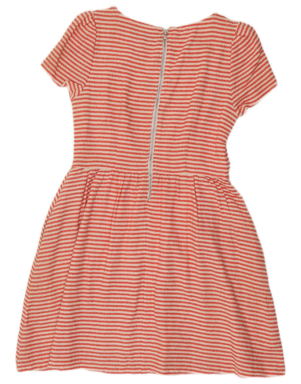 Juicy Couture Robe trapèze pour femme UK 10 Petit coton rayé rouge