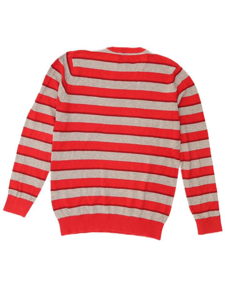 Jack & Jones Pull à col rond coupe classique pour homme, petites rayures rouges