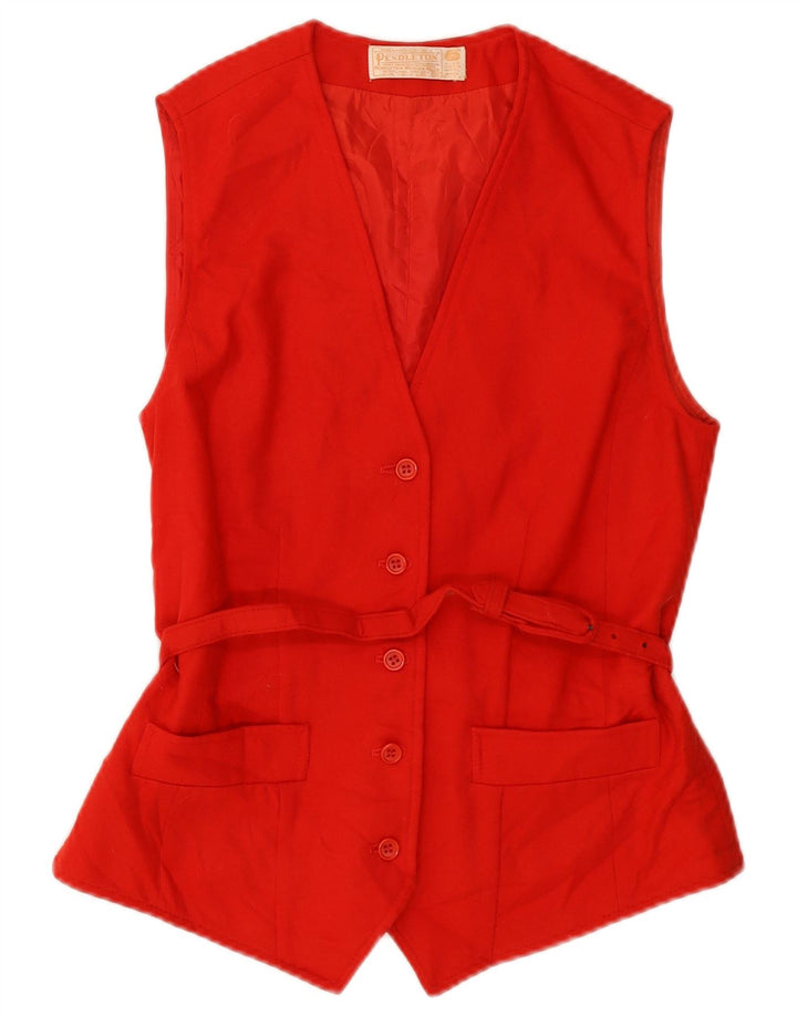 Pendleton Gilet pour femme US 12 Grande laine vierge rouge